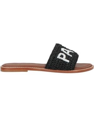 De Siena Sandals Natural Raffia - Black