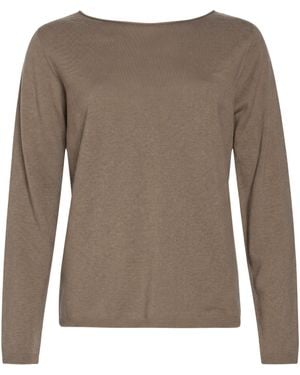 Le Tricot Perugia Taupe Sweater Virgin Wool, Silk, Cashmere - Brown