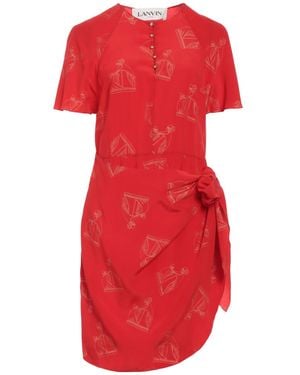Lanvin Mini Dress Silk - Red