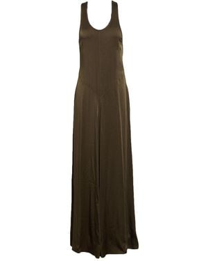 Isabel Marant Military Maxi Dress Viscose, Acetate, Cotton - Green