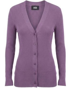 Alpha Studio Cardigan Viscose, Polyester, Polyamide - Purple
