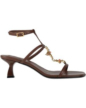 NODALETO Chocolate Sandals Lambskin - Brown