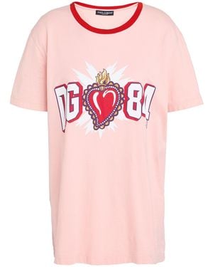 Dolce & Gabbana Printed Cotton-jersey T-shirt - Pink