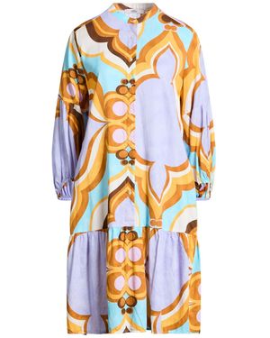 0039 Italy Lilac Mini Dress Cotton - Blue