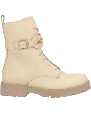 Twinset Cream Ankle Boots Cow Leather - Natural