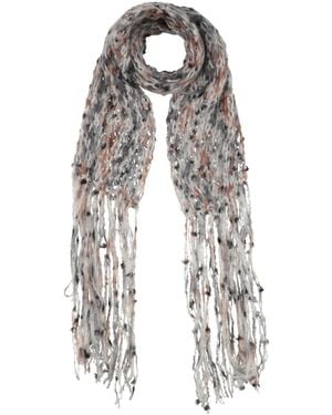 Fabrizio Del Carlo Scarf Wool, Merino Wool, Polyamide, Cotton - White
