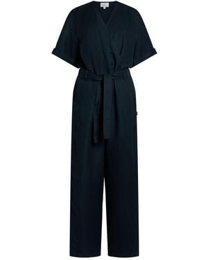 Woolrich Midnight Jumpsuit Viscose, Linen - Blue