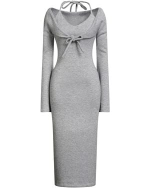 LES FILLES D'EVA Midi Dress Viloft, Polyester, Polyamide, Metallic Fiber - Gray