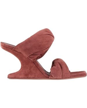 Rick Owens Rust Sandals Leather - Red