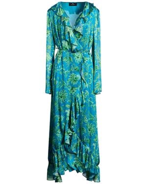 Etro Maxi Dress Silk - Green