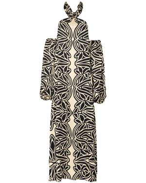 Eugenia Fernandez Maxi Dress Viscose, Recycled Viscose - White