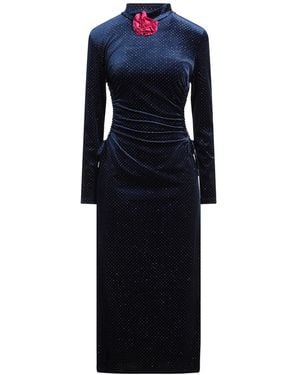 Odi Et Amo Midi Dress Polyester, Elastane - Blue