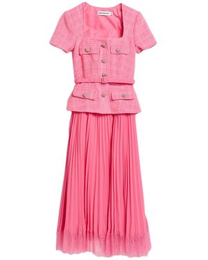 Self-Portrait Midi Dress - Pink