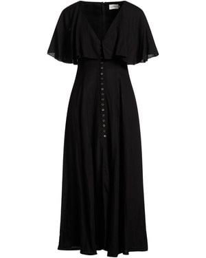 Three Graces London Midi Dress Linen - Black