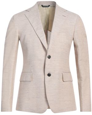 Brian Dales Taupe Blazer Wool, Linen - Natural