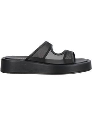 Elleme Sandals Leather, Textile Fibres - Black