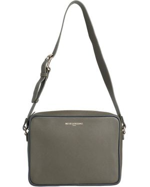 Ines De La Fressange Paris Military Shoulder Bag Leather - Grey