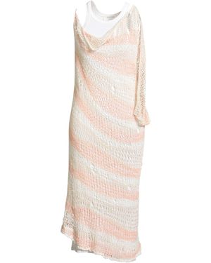 Sportmax Light Midi Dress Cotton, Silk, Elastane - White