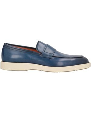 Santoni Loafers Soft Leather - Blue