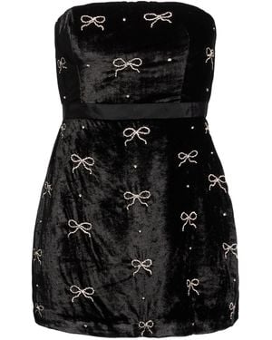 LoveShackFancy Mini Dress Viscose, Nylon - Black