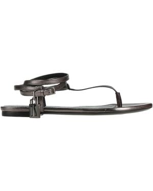 Tom Ford Thong Sandal Sheepskin, Brass - White