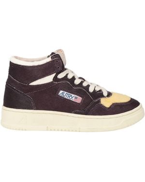 Autry Dark Sneakers Leather, Textile Fibers - Brown