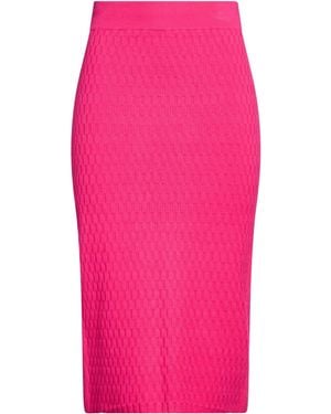 ERMANNO FIRENZE Fuchsia Midi Skirt Viscose, Polyester - Pink