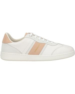 Ferragamo Sneakers Leather, Textile Fibers - White