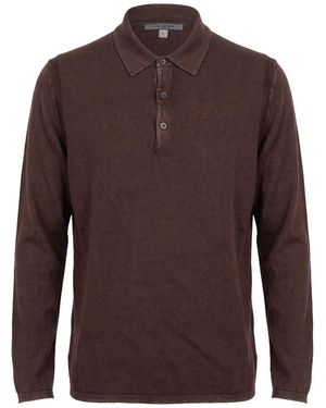 John Varvatos Chocolate Polo Shirt Cotton - Brown