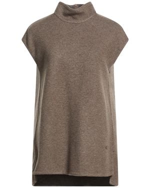Agnona Taupe Turtleneck Cashmere, Wool - Brown