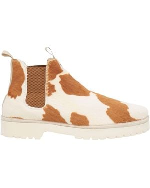 Pànchic Ivory Ankle Boots Leather - Brown