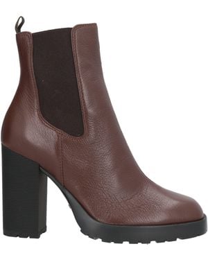 Hogan Ankle Boots Leather, Textile Fibers - Brown