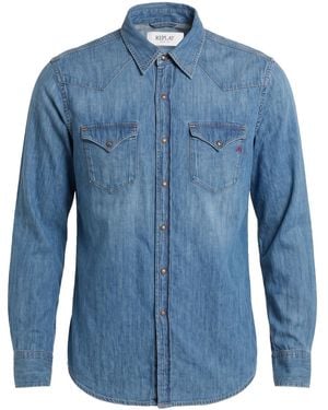 Replay Denim Shirt Cotton - Blue