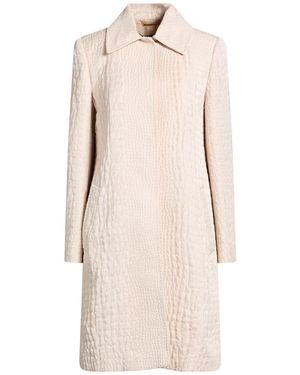 Alberta Ferretti Ivory Overcoat & Trench Coat Polyester, Virgin Wool, Acrylic - Natural
