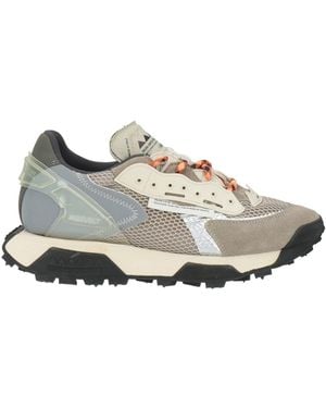RUN OF Taupe Sneakers Leather, Textile Fibers - White