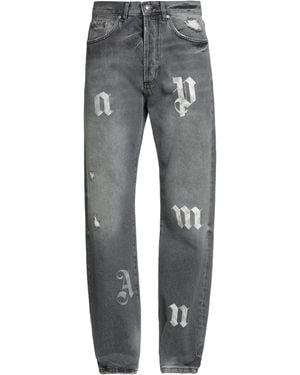 Palm Angels Jeans Cotton, Leather - Gray