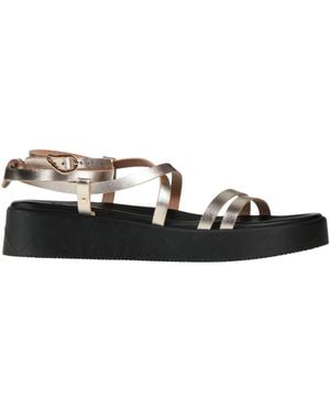 Ancient Greek Sandals Sandals Cowhide - Black