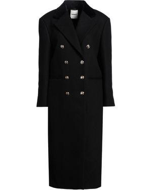 Sandro Bastille Mock Neck Coat in Brown | Lyst