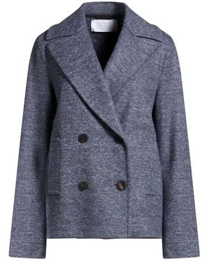 Harris Wharf London Slate Coat Virgin Wool, Silk, Cotton, Viscose - Blue