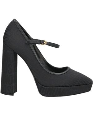 Moschino Midnight Court Shoes Textile Fibres, Leather - Black