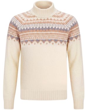 Gran Sasso Super Geelong Cream Turtleneck Virgin Wool, Polyamide, Geelong Wool - White