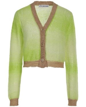 Attic And Barn Cardigan Mohair Wool, Alpaca Wool, Polyamide, Linen, Polyester - Green