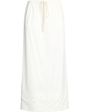 Plan C Ivory Maxi Skirt Cotton - White