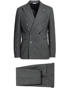 Manuel Ritz Marzotto For Charcoal Suit Virgin Wool, Elastane - Grey