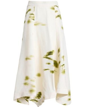 Ferragamo Ivory Midi Skirt Viscose - White