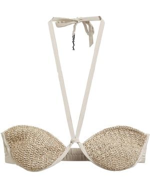 The Mannei Taupe Top Silk, Elastane - White