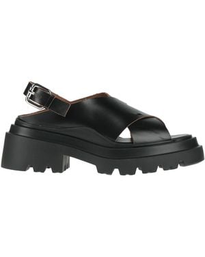 Plan C Sandals Leather - Black