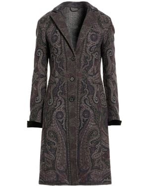 Etro Coat Wool, Polyamide, Silk, Cotton - Gray