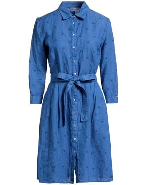 120% Lino Slate Mini Dress Linen - Blue