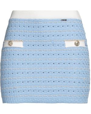 Liu Jo Mini Skirt Cotton, Viscose, Polyamide, Polyester, Metallic Polyester - Blue